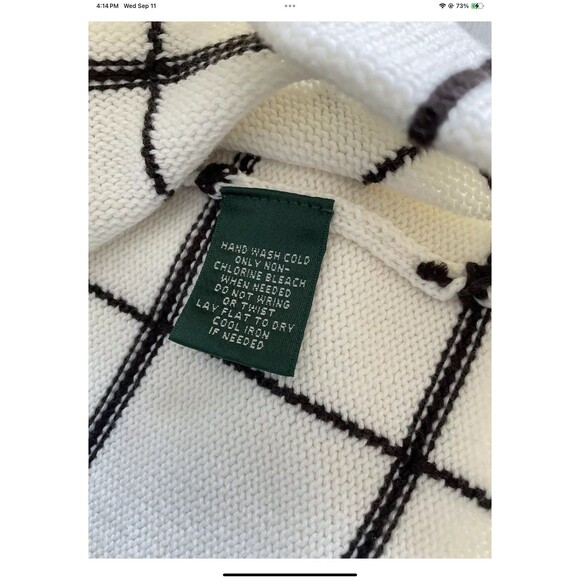 Lauren Ralph Lauren Window Pane Sweater/Cardigan Short Sleeves Women’s Sz XL - Picture 5 of 8